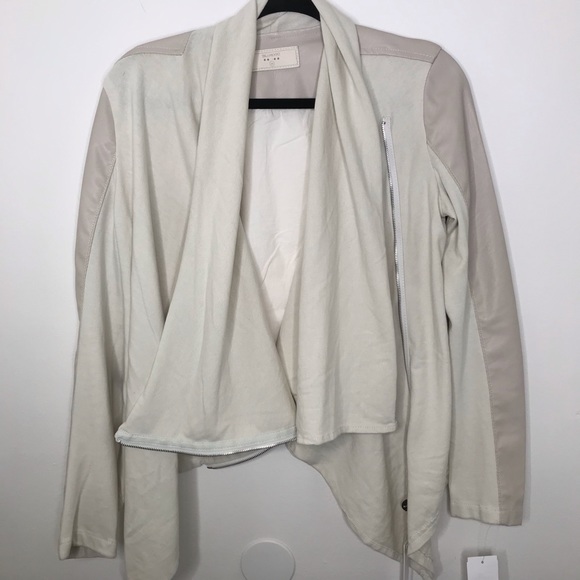BLANKNYC Denim – Faux Leather Mixed Drape Jacket M - Picture 2 of 7